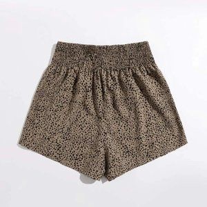 shirred waist dalmation shorts